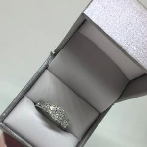 Sterling silver diamond ring